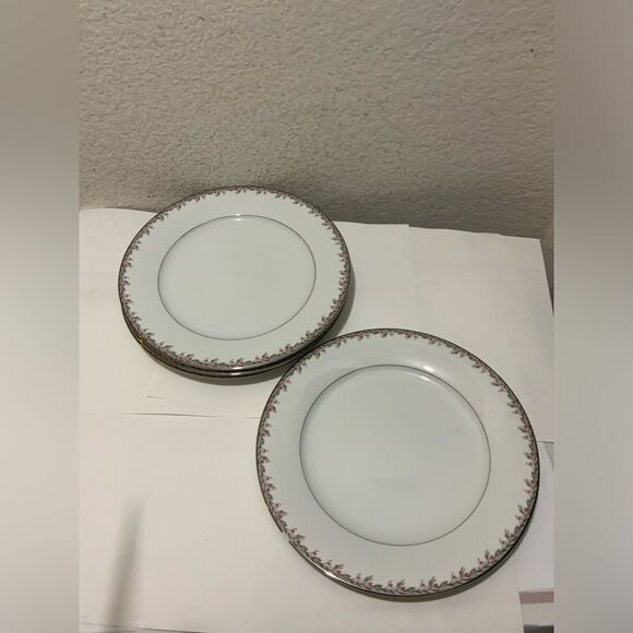 Vintage Noritake Petite #5507 Dinner Plates (4) 10-1/4" Circa 1950's Platinum G1 - Picture 1 of 6